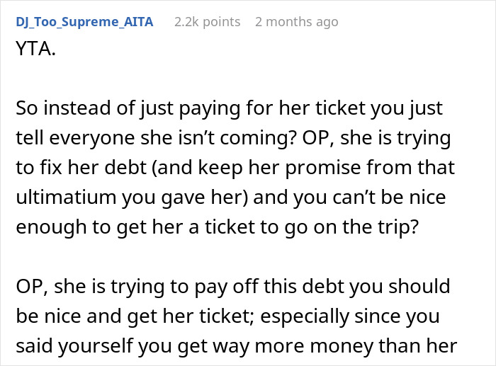 Husband Refuses To Buy Wife A Plane Ticket For Family Vacation: “This Is Her Own Fault”