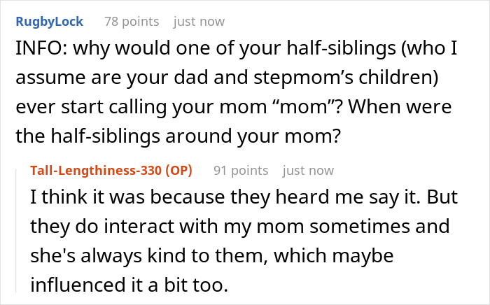 Dad, Stepmom Mock Teen’s Bio Mom, Kid Overhears Them, Quits Calling Stepmom “Mom” For Good