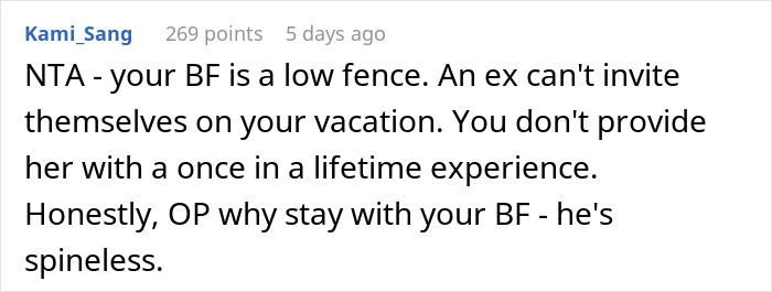 Ex-Wife Keeps Inviting Herself On Couple's Trips, Guy's GF Gets Mad And Forces Him To Make A Choice