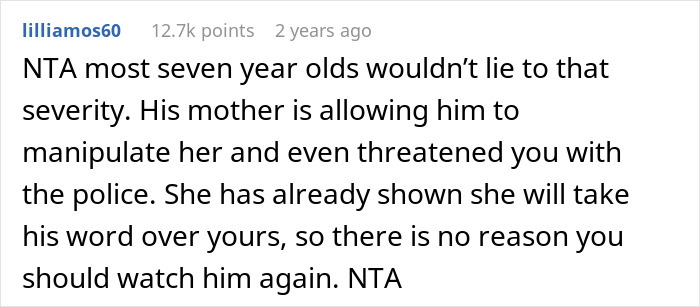 7YO Falsely Accuses Relative Of Neglecting Him While Babysitting, They Refuse To Help Anymore