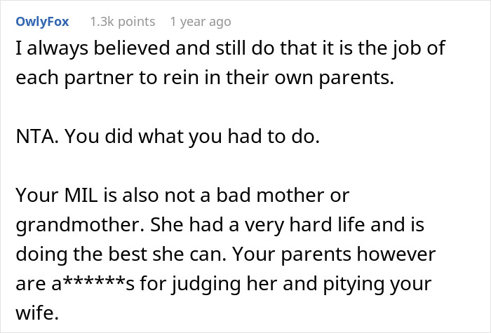 Man’s Parents Shame His MIL For Lack Of Financial And Childcare Support, He Throws Them Out