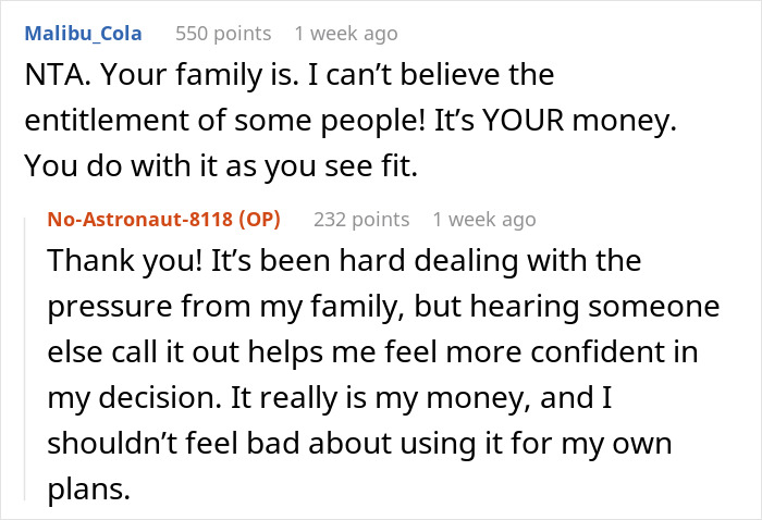 “AITA For Refusing To Give My Younger Cousin My College Fund Because She ‘Needs It More’?”