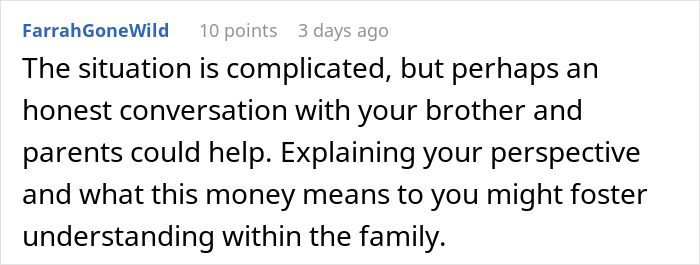 Man Receives $50,000 From His Grandfather, Refuses To Split The Inheritance With His Brother