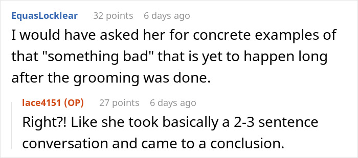 Woman Won’t Drop The Idea That Her 30YO Coworker Was Groomed At 24YO, Gets To Talk To HR