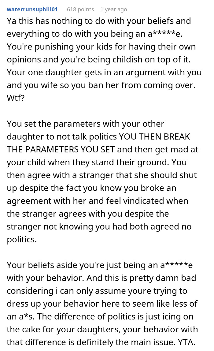 Dad Can’t Believe His Daughter Is Cutting Him Out Due To Political Views, Rants About It Online