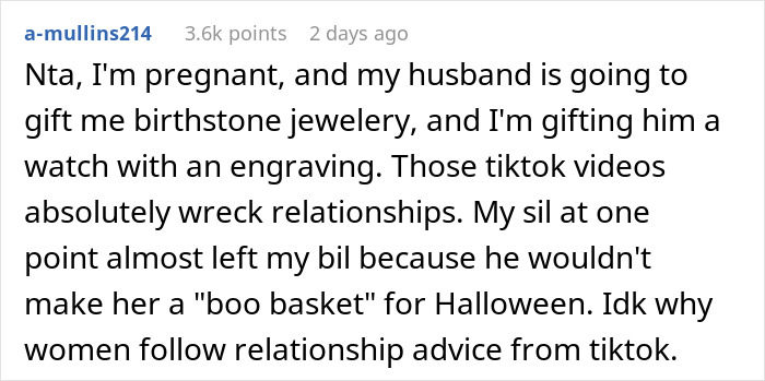 “AITAH For Telling My Wife She Is Not Worthy Of What She’s Asking For For Her ‘Push Present’?”