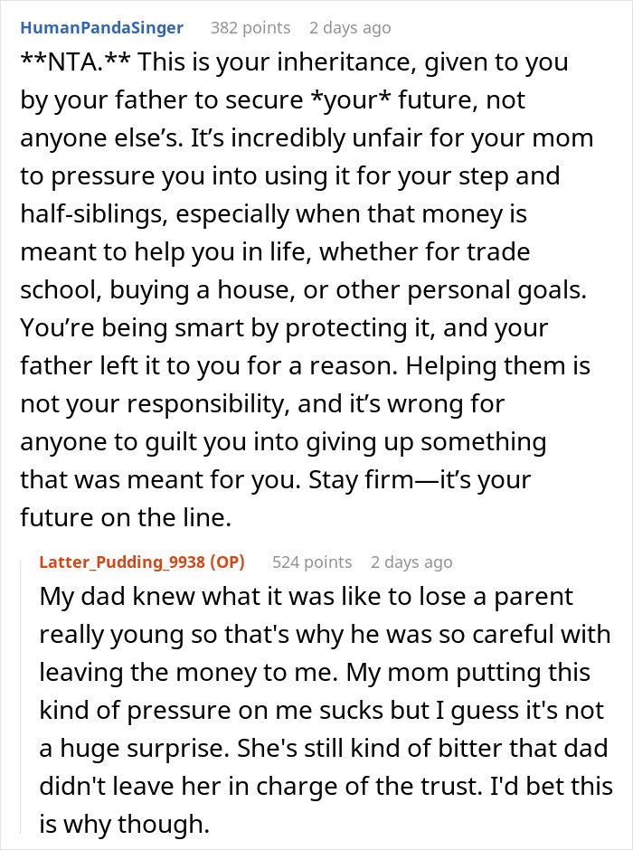 Teen Faces Family’s Guilt Trip Over His Inheritance, Refuses To Share It With “Random Kids”