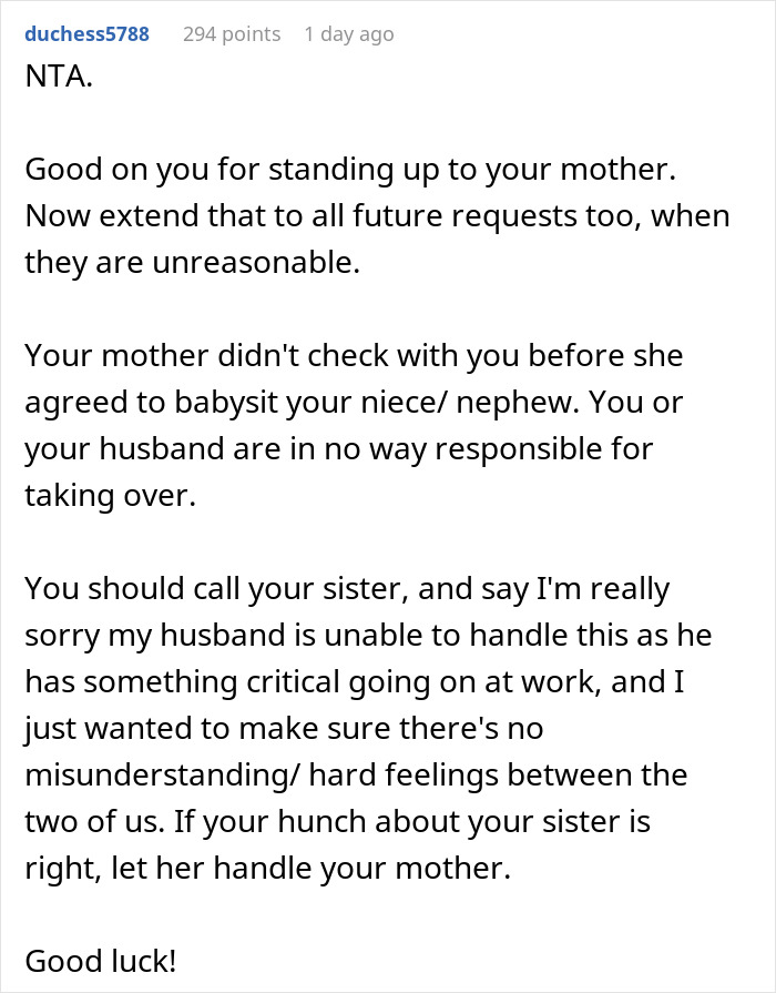 Grandma Hits The Roof After Daughter Blocks Her Plan To Dump Babysitting Duties On Son-In-Law