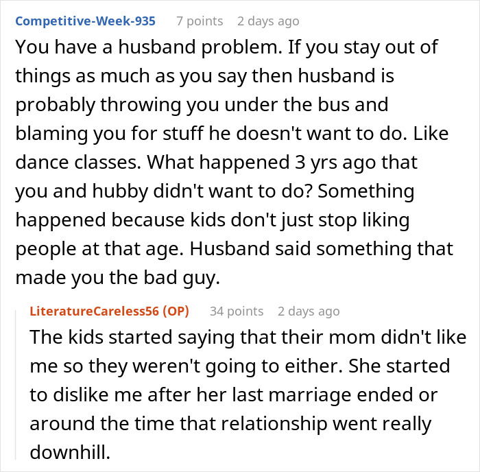 Stepmom Is Being Treated Terribly By Kids, Refuses To Take Them To Dance Class And Takes Heat