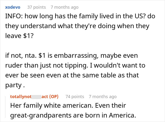 Discussion on tipping practices, highlighting a family's $1 tip habit and cultural understanding in America.