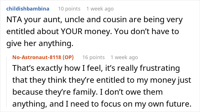 “AITA For Refusing To Give My Younger Cousin My College Fund Because She ‘Needs It More’?”