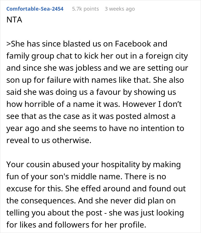 Woman Goes Online To Publicly Mock Cousin’s Baby Name, Finds Herself Evicted, Plays The Victim