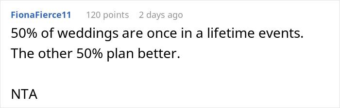 Person Plans Vacation Almost A Year In Advance, Is Chastised For Refusing To Switch With A Bride