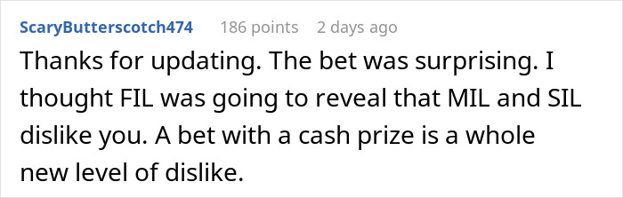 Woman Finds Out In-Laws Are Purposely Trying To Ruin Her Marriage To Win A Bet