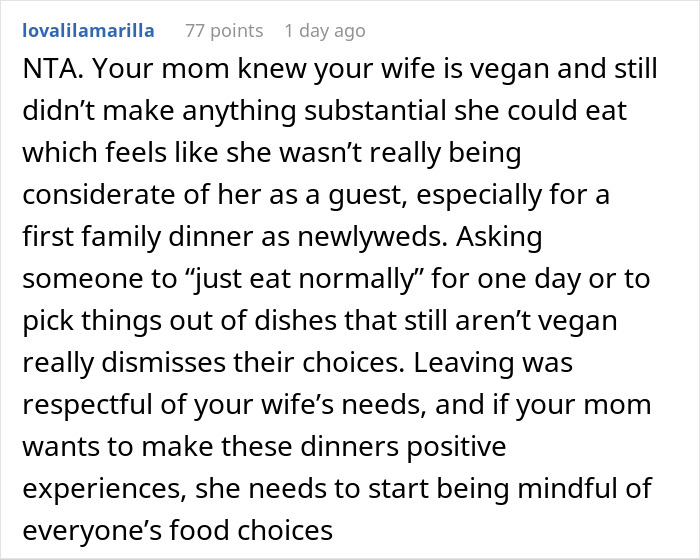 Family Drama Erupts As MIL Doesn't Serve Anything Vegan DIL Can Eat For Dinner, Spouses Leave