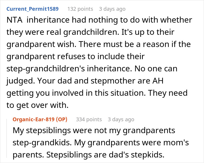  “AITA For Blaming Dad And Stepmom For Stepsiblings Thinking They Would Get Grandkid Inheritance?”