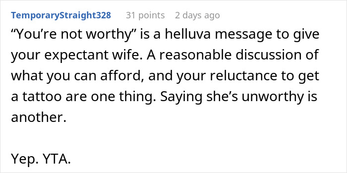 “AITAH For Telling My Wife She Is Not Worthy Of What She’s Asking For For Her ‘Push Present’?”