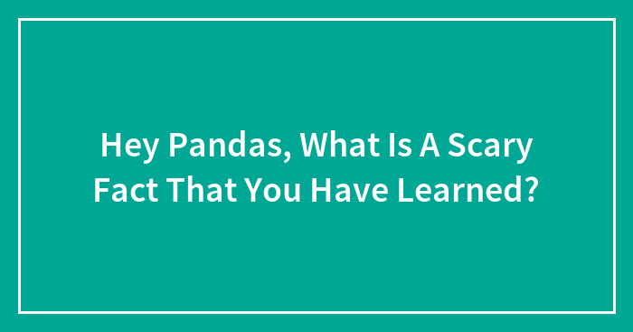 Hey Pandas, What Is A Scary Fact That You Have Learned? (Closed)