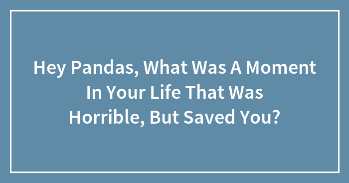 Hey Pandas, What Was A Moment In Your Life That Was Horrible, But Saved You?