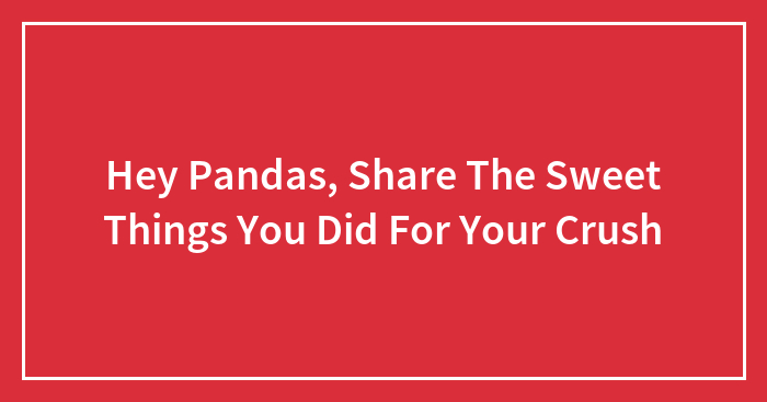 Hey Pandas, Share The Sweet Things You Did For Your Crush