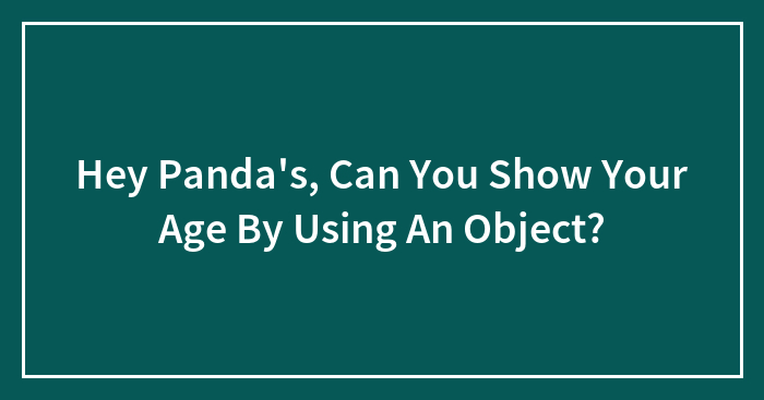 Hey Panda’s, Can You Show Your Age By Using An Object?