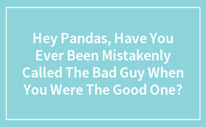 Hey Pandas, Have You Ever Been Mistakenly Called The Bad Guy When You Were The Good One? (Closed)