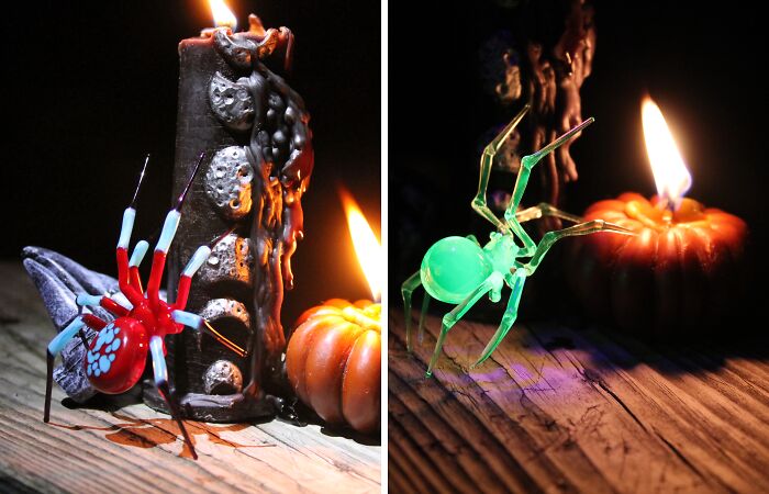 I Made Halloween Spider Figurines And More Out Of Glass (7 Pics)