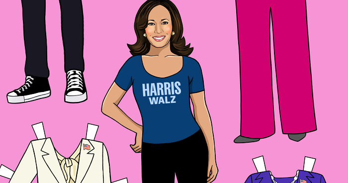 I Created Kamala Harris’s Paper Doll And Outfits (5 Pics)