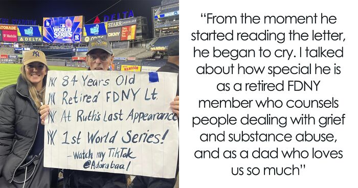 Woman Knows Dad Always Dreamed Of Seeing Yankees Play In The World Series, Gets Him Surprise Tickets