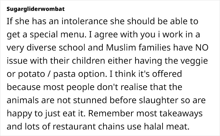 Woman Upset Over Her Daughter’s School Offering Only Halal Meat From Now On, Rants Online