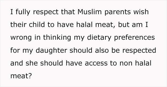 Woman Upset Over Her Daughter’s School Offering Only Halal Meat From Now On, Rants Online