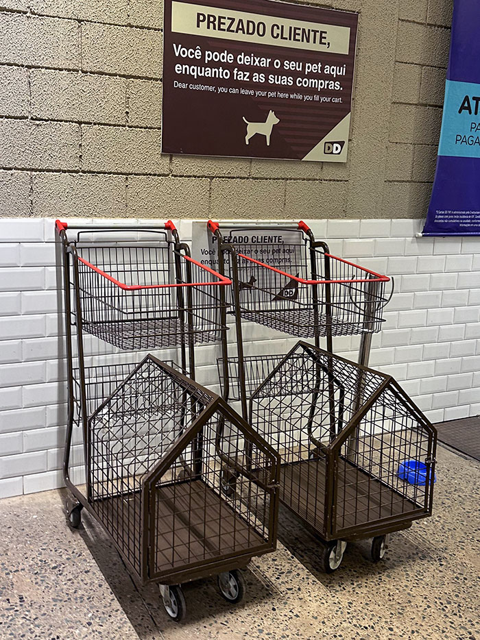 These Shopping Carts With A Compartment For Pets