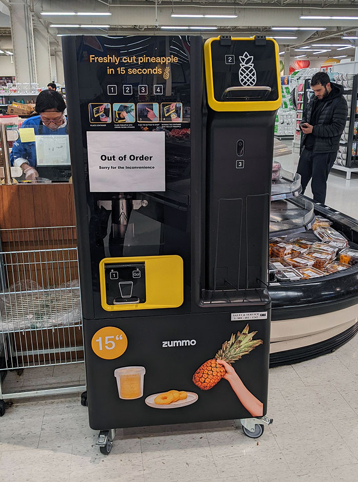 Grocery Store Near Me Has A Pineapple Cutting Machine