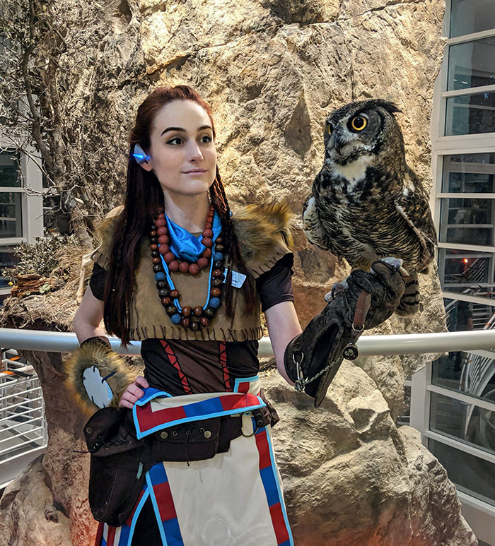 Aloy Despite The Nora, Feat. Real Owl Friend. Halloween At The Natural History Museum