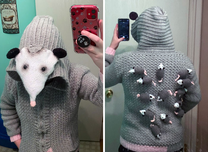 I Made My Friend An Opossum Costume, But I’m Looking For Any Suggestions To Make The Face A Little More Opossum-Like