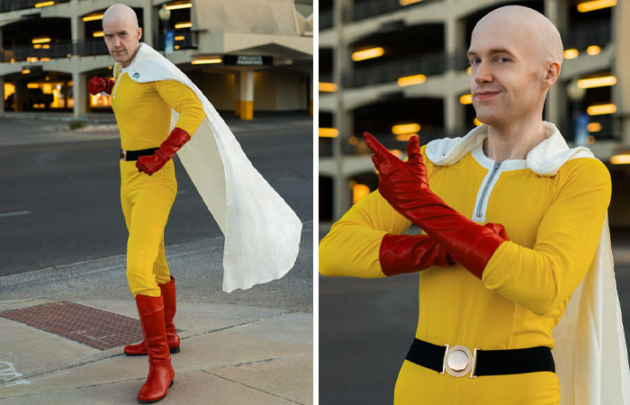 I Cosplayed As Saitama From "One Punch Man" For Halloween