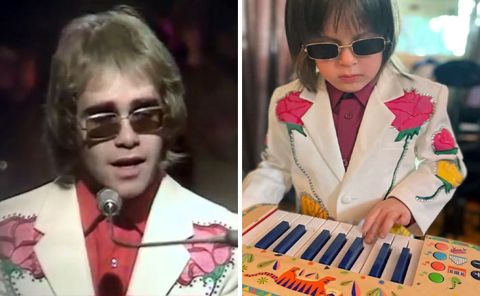 I Painted This Suit For My Friend’s Son. He Wanted To Be Elton John For Halloween