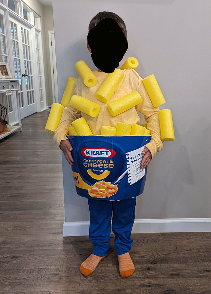 Our Son Wanted To Go As Macaroni And Cheese For Halloween