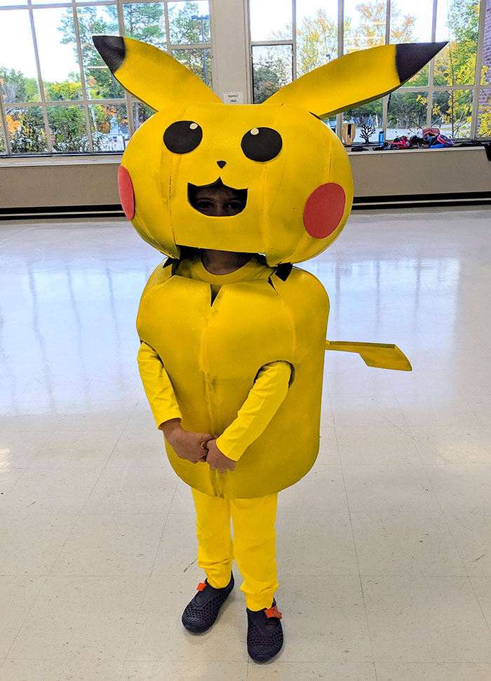 My Son Wanted To Be Pikachu For Halloween. He Wanted The Costume To Be Fat With A Round Head, Like Pikachu Really Is. I Think I Met His Needs