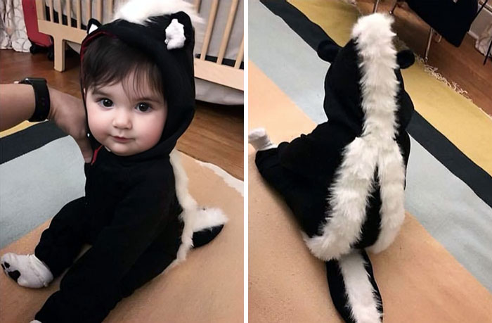 My Best Friend Handmade A Skunk Costume For My Kid’s First Halloween