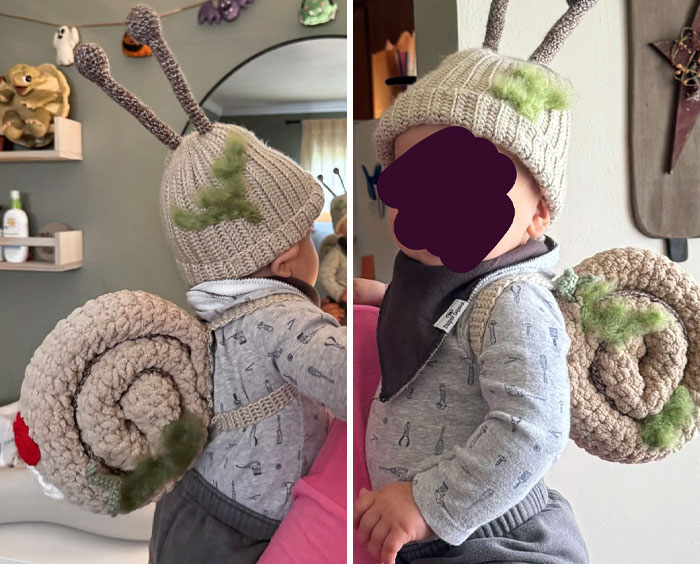 Made My Nephew A Snail Costume For His First Halloween