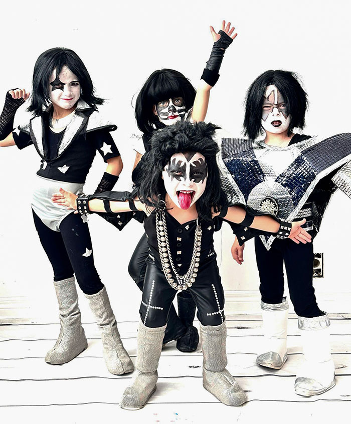 Our Kids And The Neighbors Kids Dressed Up As Kiss Last Year For Halloween