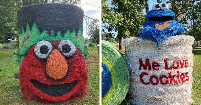 I Create Massive Hay Bale Art For A Halloween Event That Supports A Good Cause (12 New Pics)