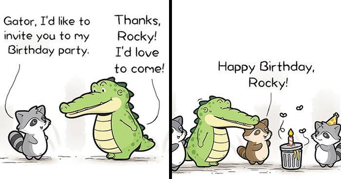 30 Uplifting Comics About Buddy Gator, The Caring Alligator, By Chow Hon Lam (New Pics)