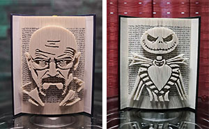 45 Old Books Transformed Into Sculptures Of Iconic Movie Characters, Logos, And More