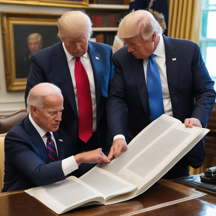 Joe Biden Helps Donald Trump Learn To Read (Prompt) (Why The Crap Are There 2 Rumps?)