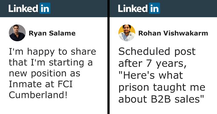 Netizens Are Celebrating LinkedIn As Guy Makes Career Announcement Of Going To Jail For 7.5 Years