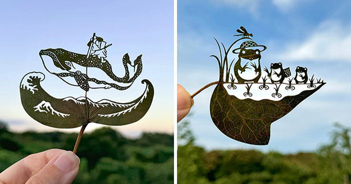 Artist Makes Cutout Art From Leaves, Here Are His 80 Recent Works