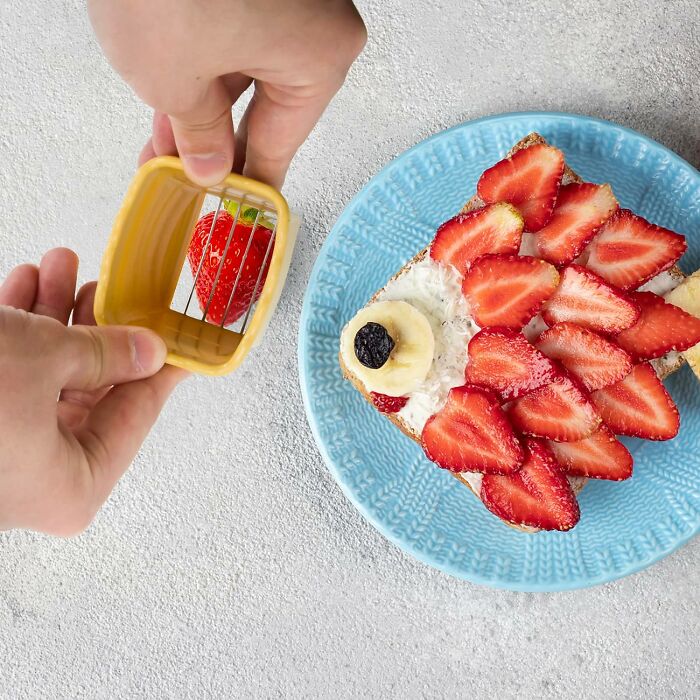 A Cup Fruit Slicer Makes Slicing Strawberries (And Other Soft Fruits) A Breeze, So You Can Spend Less Time Prepping And More Time Enjoying Your Delicious Creations