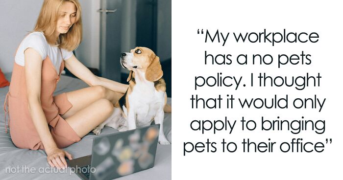 Employee Mocks No-Pet Policy After Getting Warned Over Their Dog Chilling In The Background